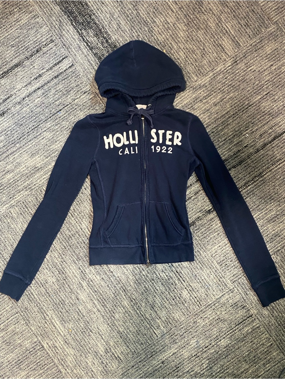Y2K Vintage Navy Hollister Zip Hoodie XS